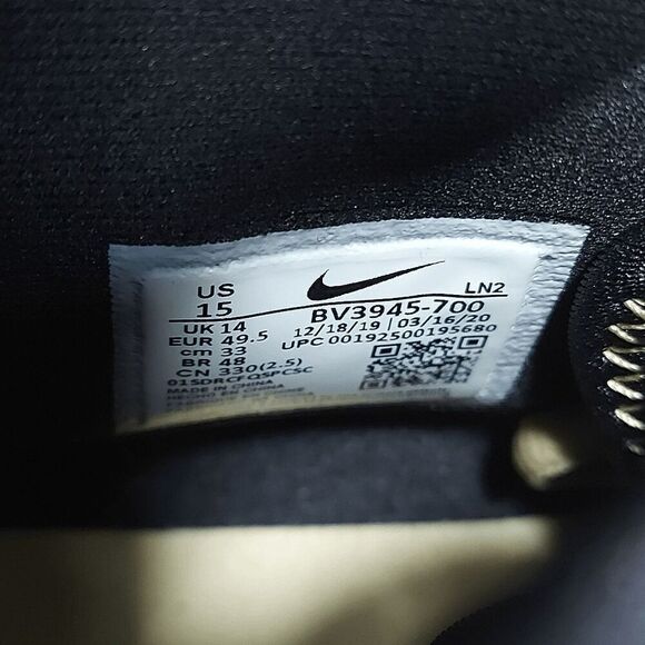 Nike Alpha Menace Pro 2 Mid Football Cleats Black Gold BV3945-700 Men's Size 15 - Picture 7 of 7